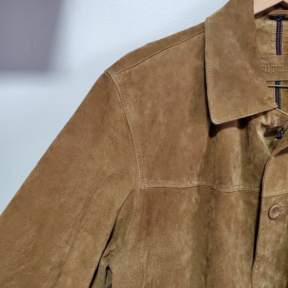 BRITCHES Vintage Suede Leather Jacket Coat Oversized Blazer Brown Men's Medium - Picture 3 of 14